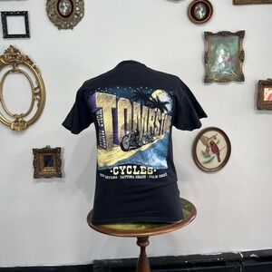 Vintage Tombstone Cycle Black Pocket T-Shirt Men's Medium